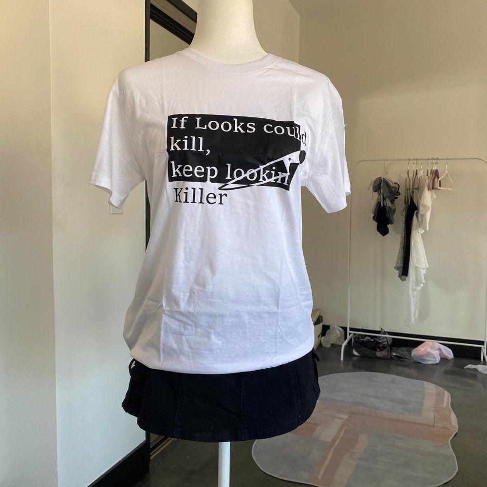 Looks Kill Official White Tee